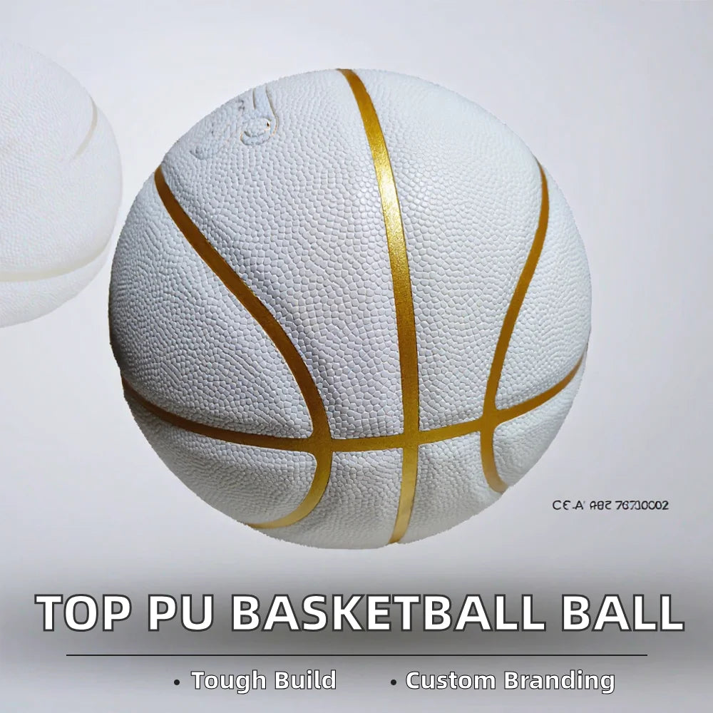 Premium Official Size 7 Basketball PU Natural Rubber Bladder Indoor Outdoor Training Match Ball Durable High Bounce for Players