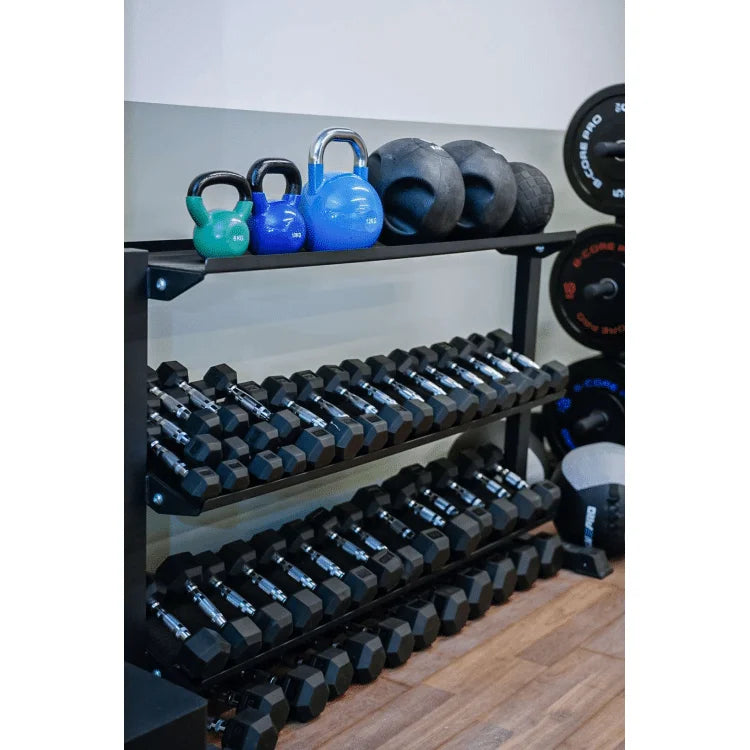 Durable Steel Three-Layer Kettlebell Rack Multifunctional Commercial Fitness Instruction for Gym Private Studio Training