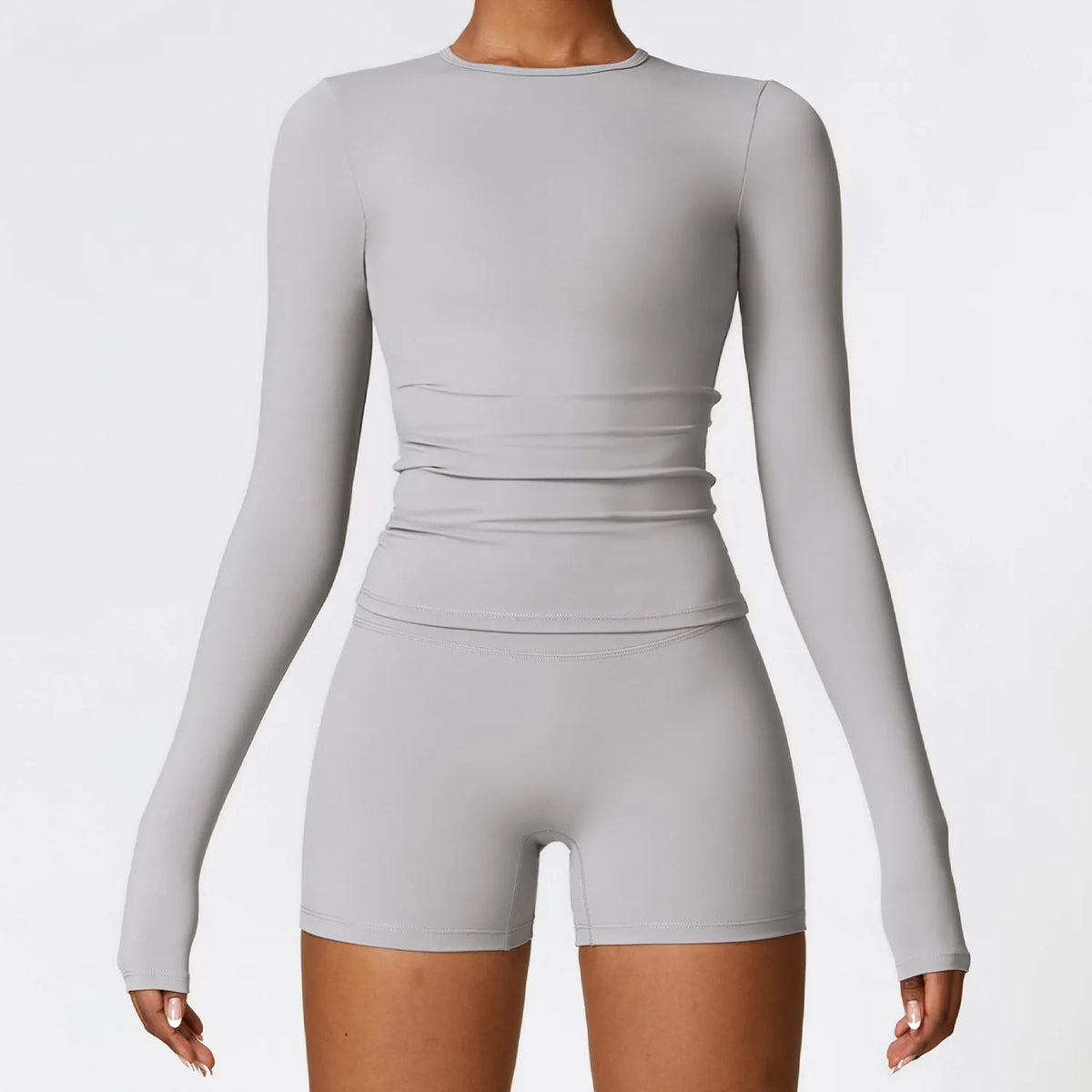 Wholesale Women Four-Way-Stretch Sport Yoga Pilates Slim Fit Luxury High Support High Quality Solid Long Sleeve Tops for Women