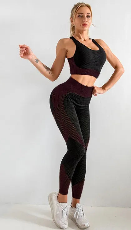 Sports Bra&Leggings Soft Gym Wear Women Yoga Set 2pcs