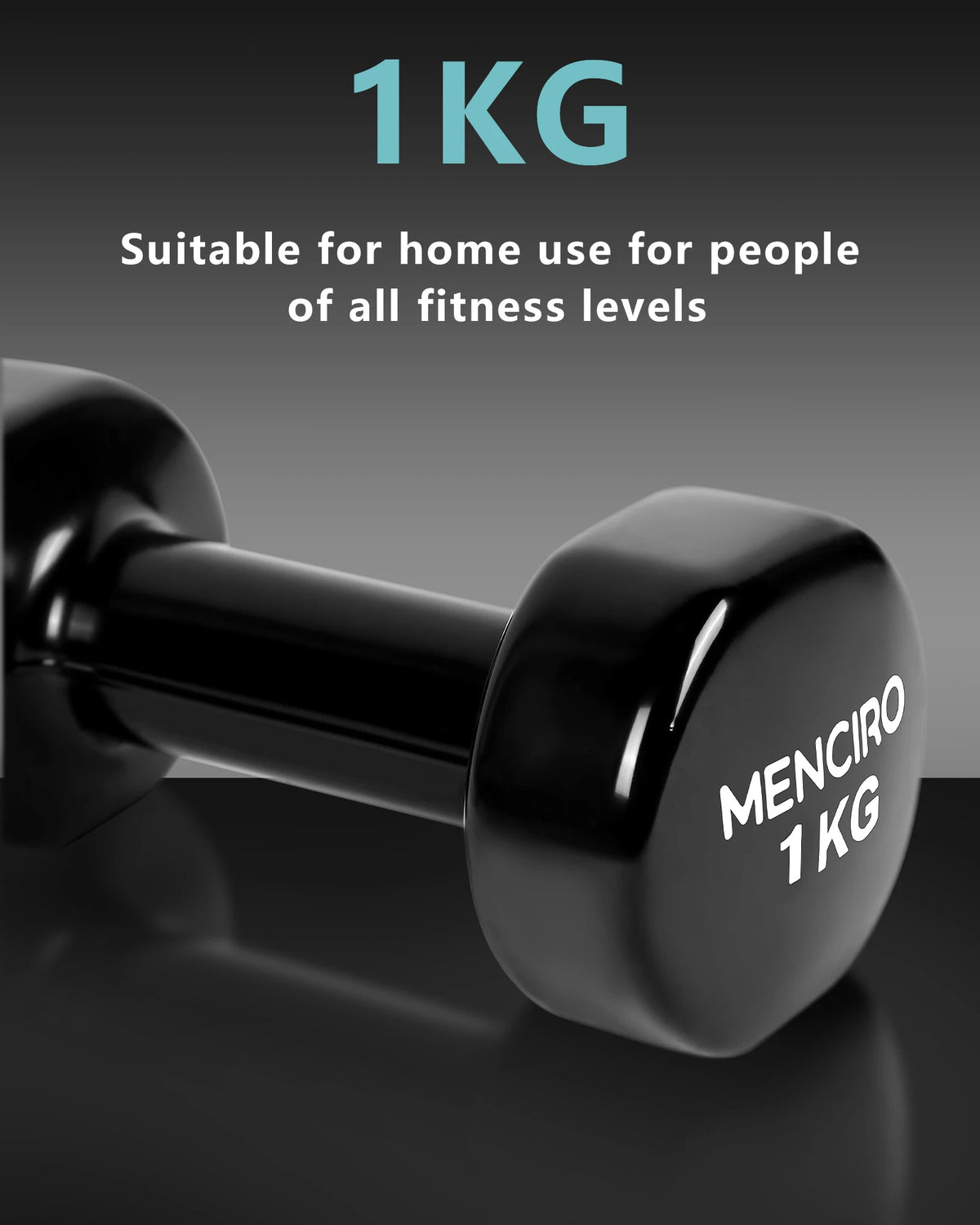 High Quality Indoor Dip-Coated Free Weight Dumbbells with Neoprene/PVC Coating 1kg for Home Gym Fitness Training