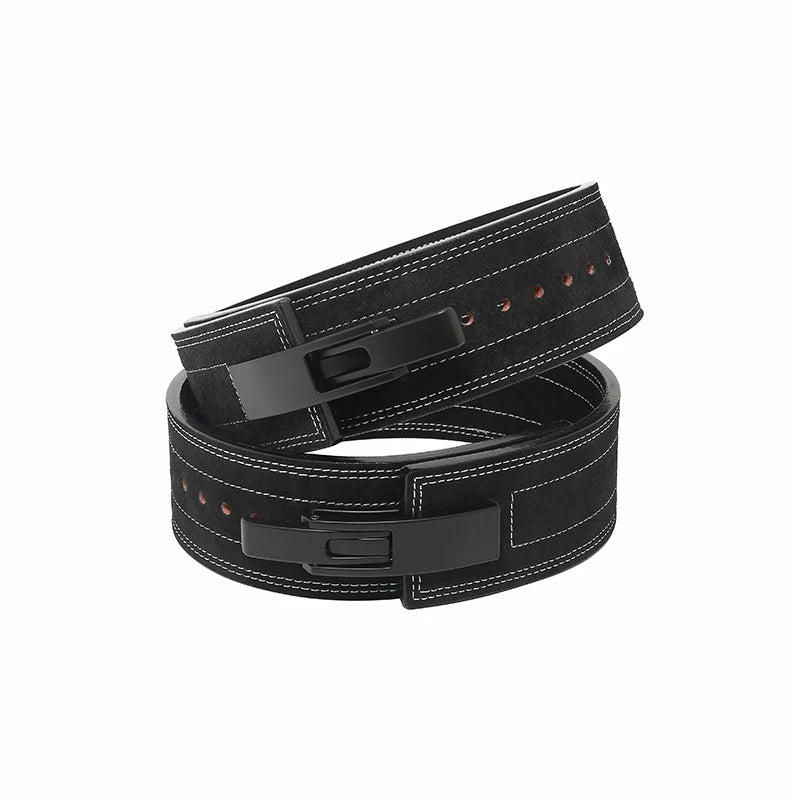 2026 Wholesale Fitness  Powerlifting 10 MM Lumber Back Lifting Weightlifting Cowhide Leather Weight Gym Lever Belt Men
