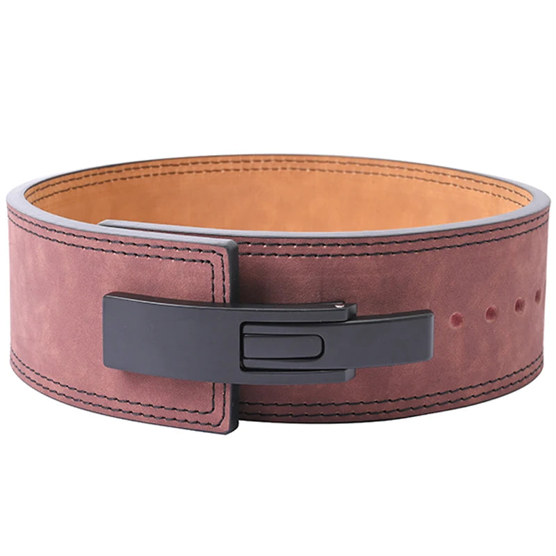 2026 Wholesale Fitness  Powerlifting 10 MM Lumber Back Lifting Weightlifting Cowhide Leather Weight Gym Lever Belt Men