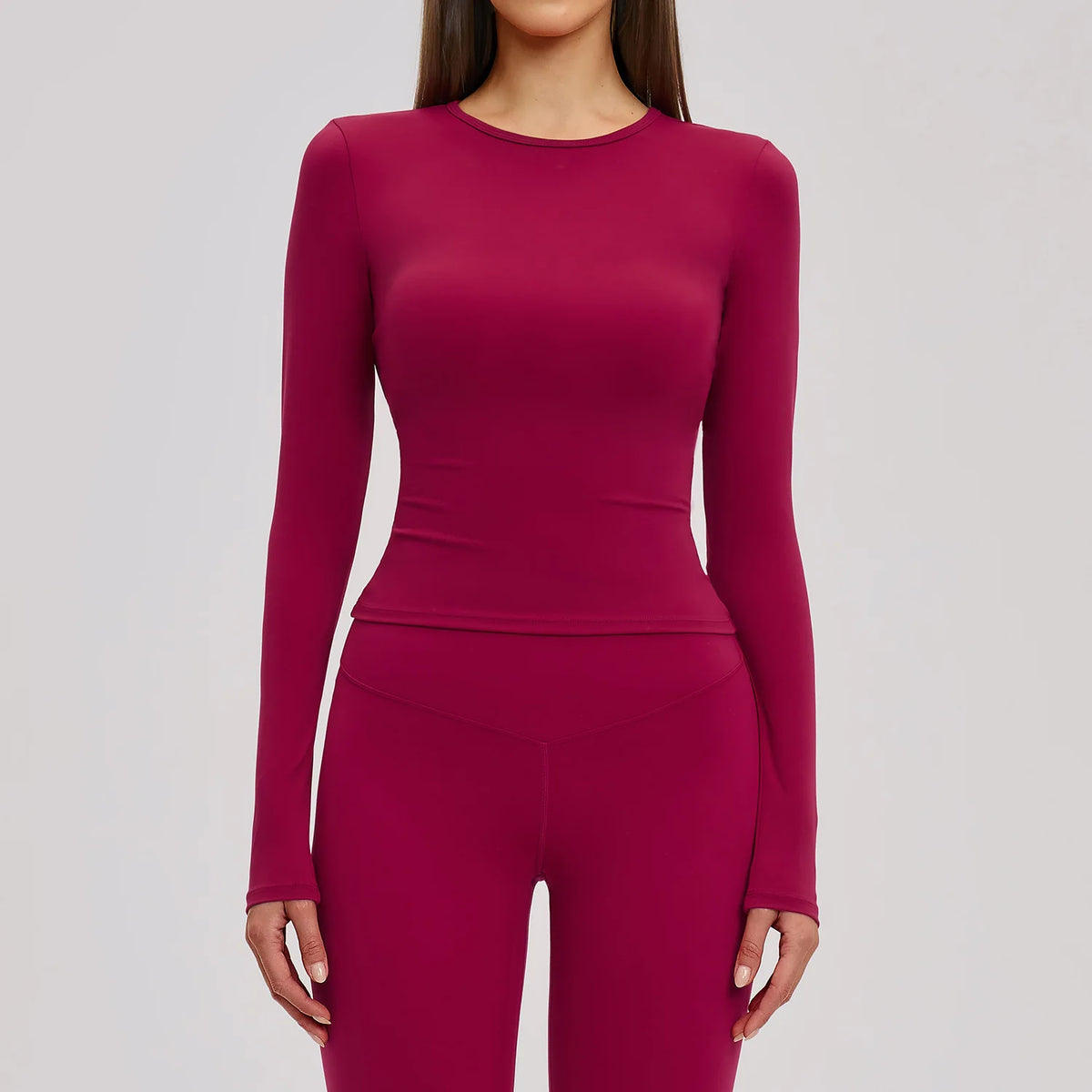Wholesale Women Four-Way-Stretch Sport Yoga Pilates Slim Fit Luxury High Support High Quality Solid Long Sleeve Tops for Women