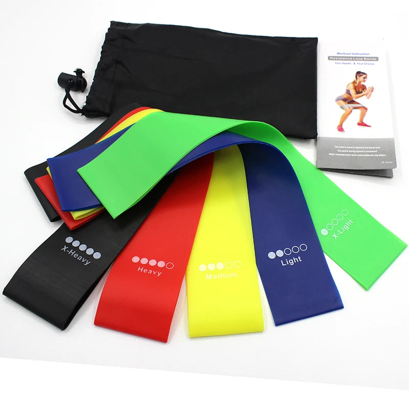 Resistance Band Kit Latex Rubber Loop Fitness Pilates Ankle Body Strength Training Workout Elastic Bands Exercise