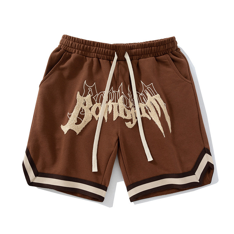 Trendy Brand Training Sports Pants Men's Summer American Loose Running Mesh Quick-Drying Sports Shorts Contrasting Color Summer Basketball Pants
