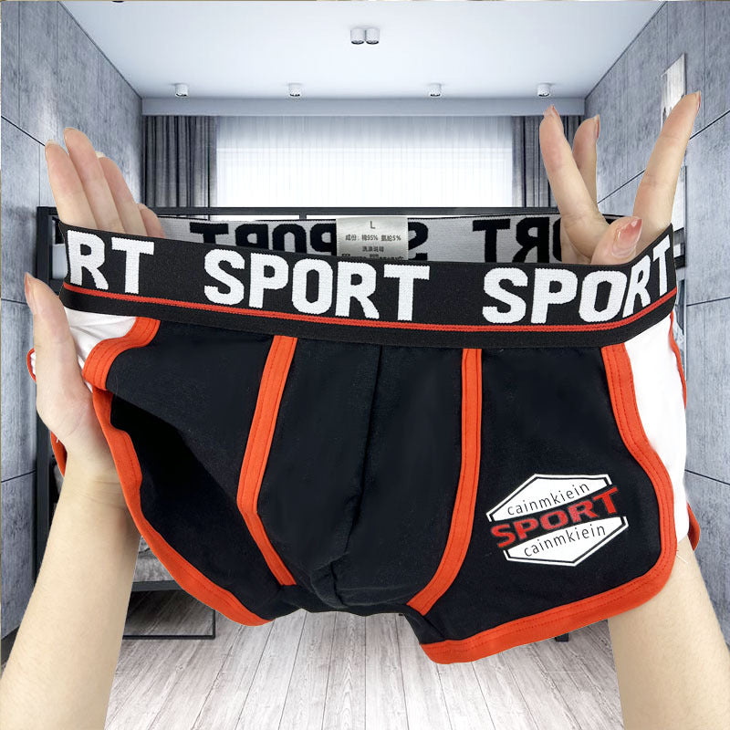 Personalized men's underwear sports boxers cotton plus size New sexy trendy men's sexy Korean style boxer shorts head