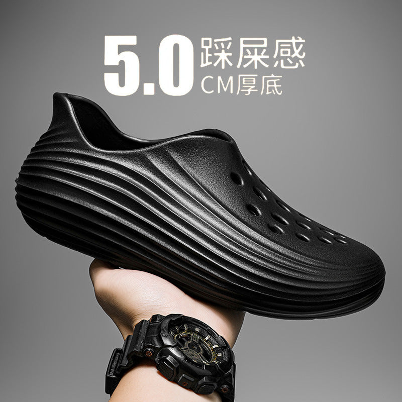 All-inclusive sports slippers breathable sandals 2025 new summer hole shoes men's and women's non-slip outer wear thick-soled beach shoes