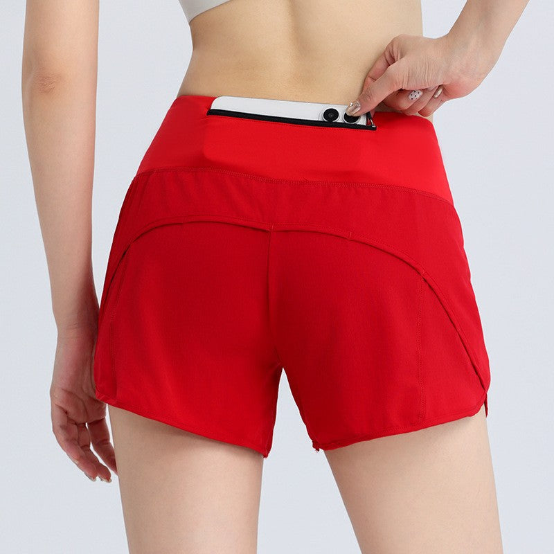 2025 New Sports Shorts Women's Fake Two-Piece Anti-Exposure Marathon Running Shorts Training Fitness Yoga Pants