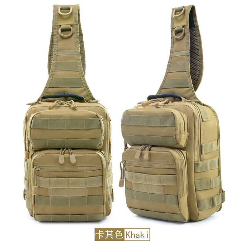 Military Fan Tactical Chest Bag Camouflage Shoulder Casual Satchel Hamburger Chest Bag Xiaotang Goose Bag Men's Outdoor Riding Chest Hanging Bag