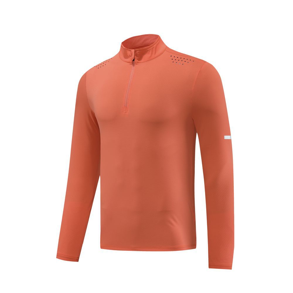 Autumn New Half-Zip Breathable Outdoor Leisure Sports Fitness Long-Sleeved Sports Quick-Drying Clothing Men's Long-Sleeved Tops