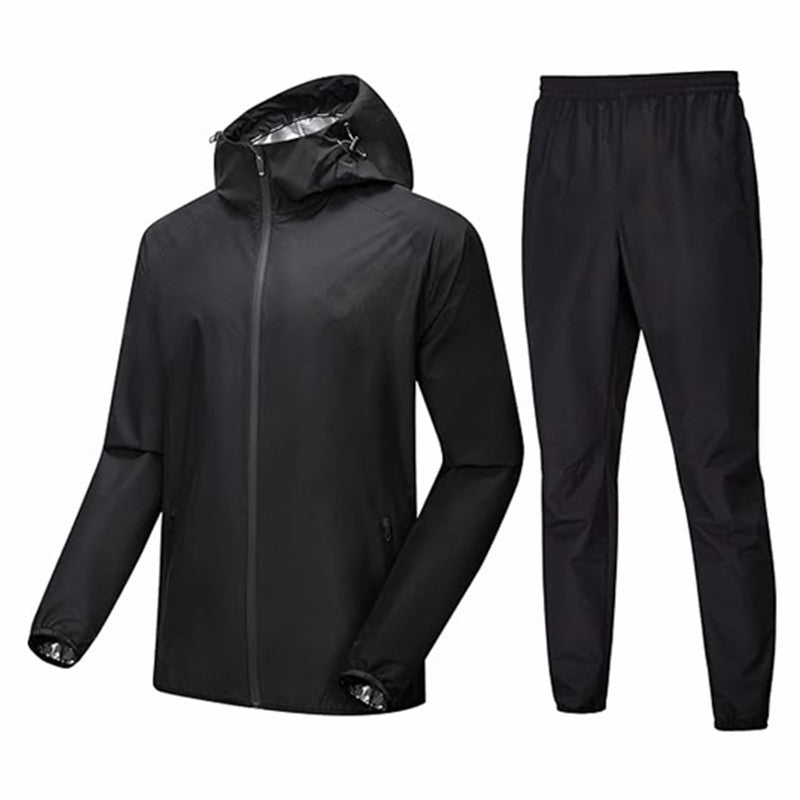 Cross-Border Sweat Suit Men's Jacket Sports Running Fitness Clothing Outdoor Training Sweat Yoga Clothing Zipper Cardigan Suit