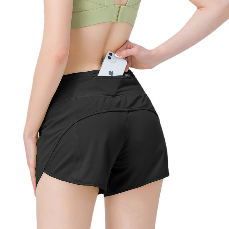 2025 New Sports Shorts Women's Fake Two-Piece Anti-Exposure Marathon Running Shorts Training Fitness Yoga Pants