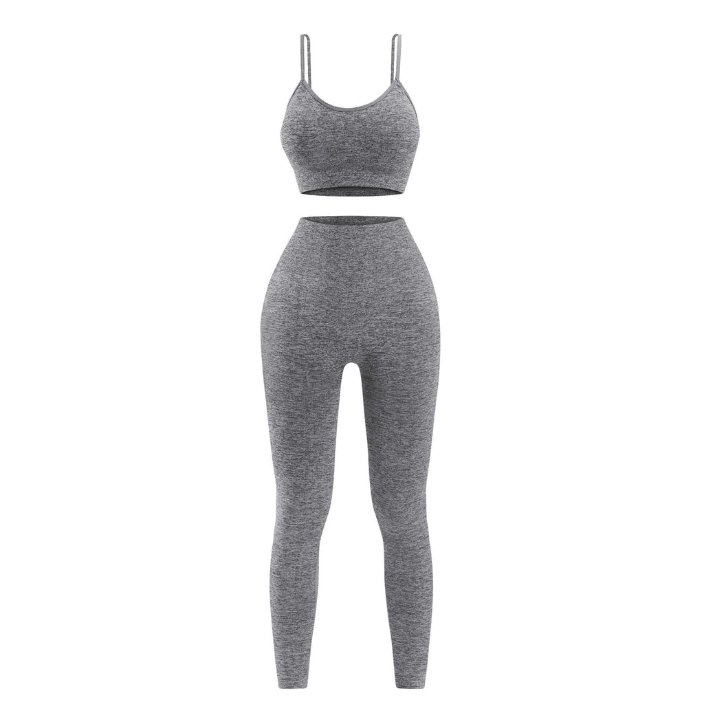 Amazon Sports Small Strap Push-up Bra Vest Short-sleeved High Waist Hip-up Trousers Fitness Yoga Sports Pants