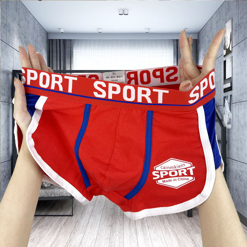 Personalized men's underwear sports boxers cotton plus size New sexy trendy men's sexy Korean style boxer shorts head