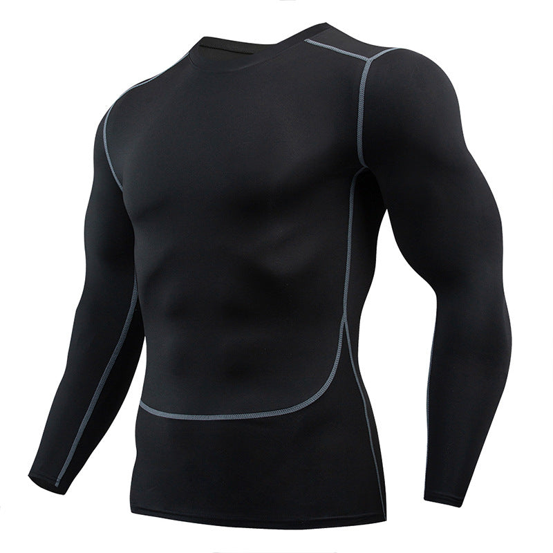 2025 new in stock quick-drying breathable outdoor running sports compression tight fitness training printed long sleeve top