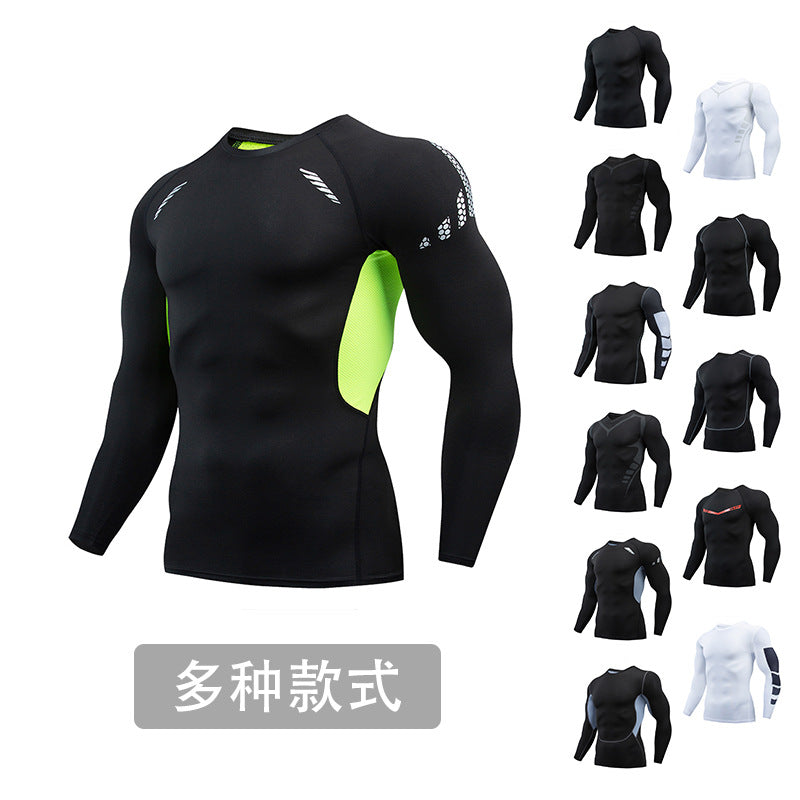 2025 new in stock quick-drying breathable outdoor running sports compression tight fitness training printed long sleeve top