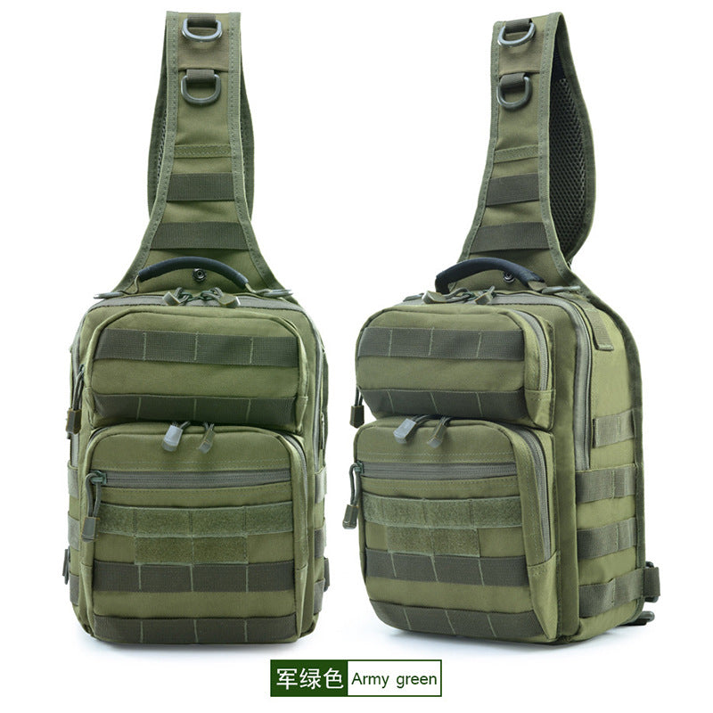 Military Fan Tactical Chest Bag Camouflage Shoulder Casual Satchel Hamburger Chest Bag Xiaotang Goose Bag Men's Outdoor Riding Chest Hanging Bag