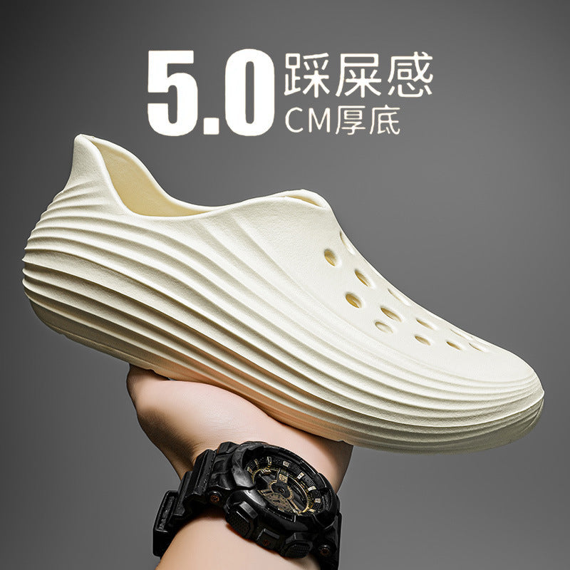 All-inclusive sports slippers breathable sandals 2025 new summer hole shoes men's and women's non-slip outer wear thick-soled beach shoes