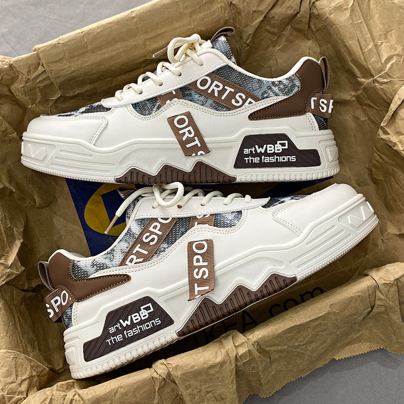 Men's Summer Mesh Breathable Versatile Casual Niche Canvas Sneakers Student Sports Height-Increasing White Trendy Shoes