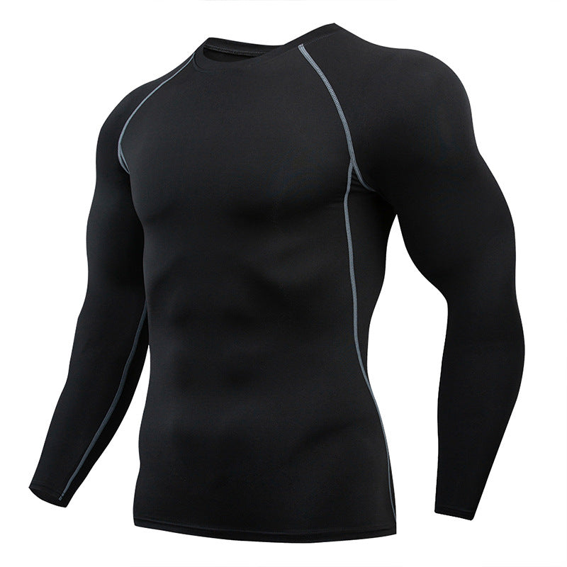 2025 new in stock quick-drying breathable outdoor running sports compression tight fitness training printed long sleeve top