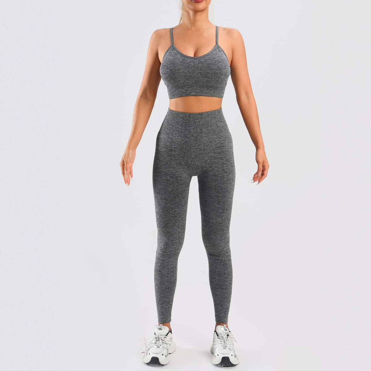 Amazon Sports Small Strap Push-up Bra Vest Short-sleeved High Waist Hip-up Trousers Fitness Yoga Sports Pants