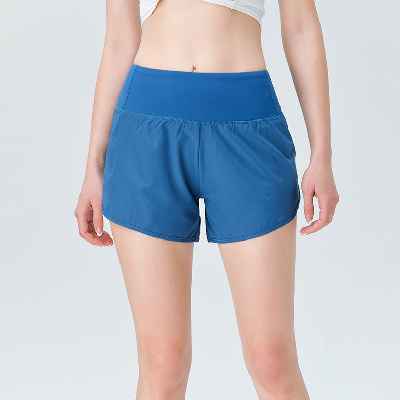2025 New Sports Shorts Women's Fake Two-Piece Anti-Exposure Marathon Running Shorts Training Fitness Yoga Pants