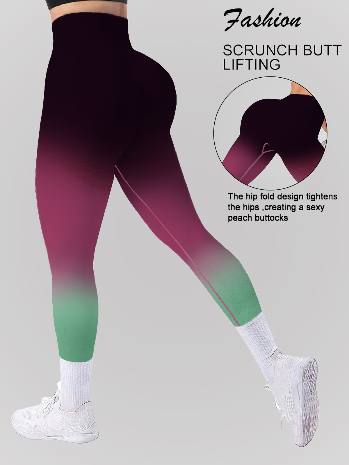 Spring and Summer New Sports Leggings, Yoga High-Waisted Tummy Control Slimming Sports Yoga Pants, Butt-Lifting Sports Leggings