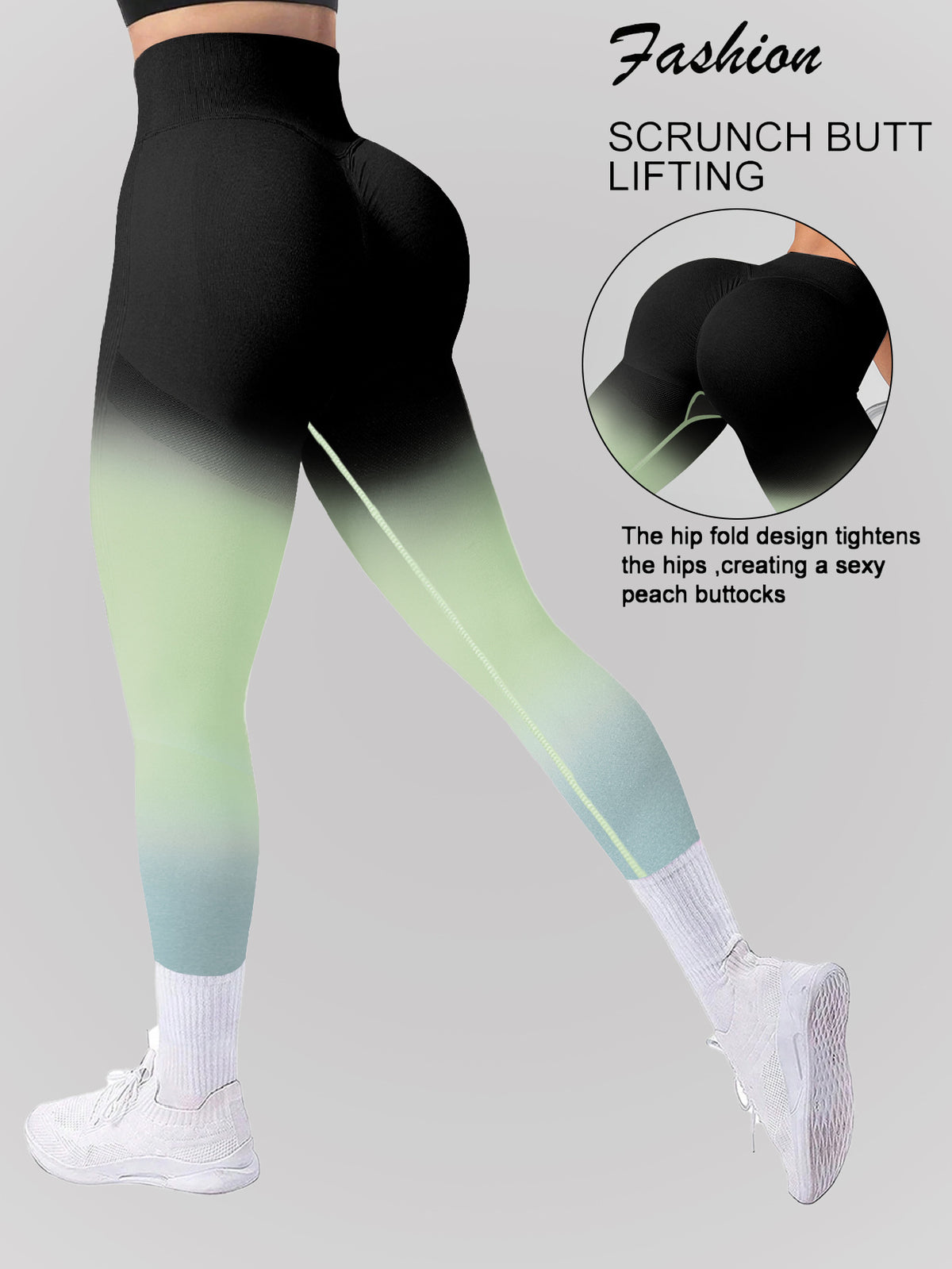 Spring and Summer New Sports Leggings, Yoga High-Waisted Tummy Control Slimming Sports Yoga Pants, Butt-Lifting Sports Leggings