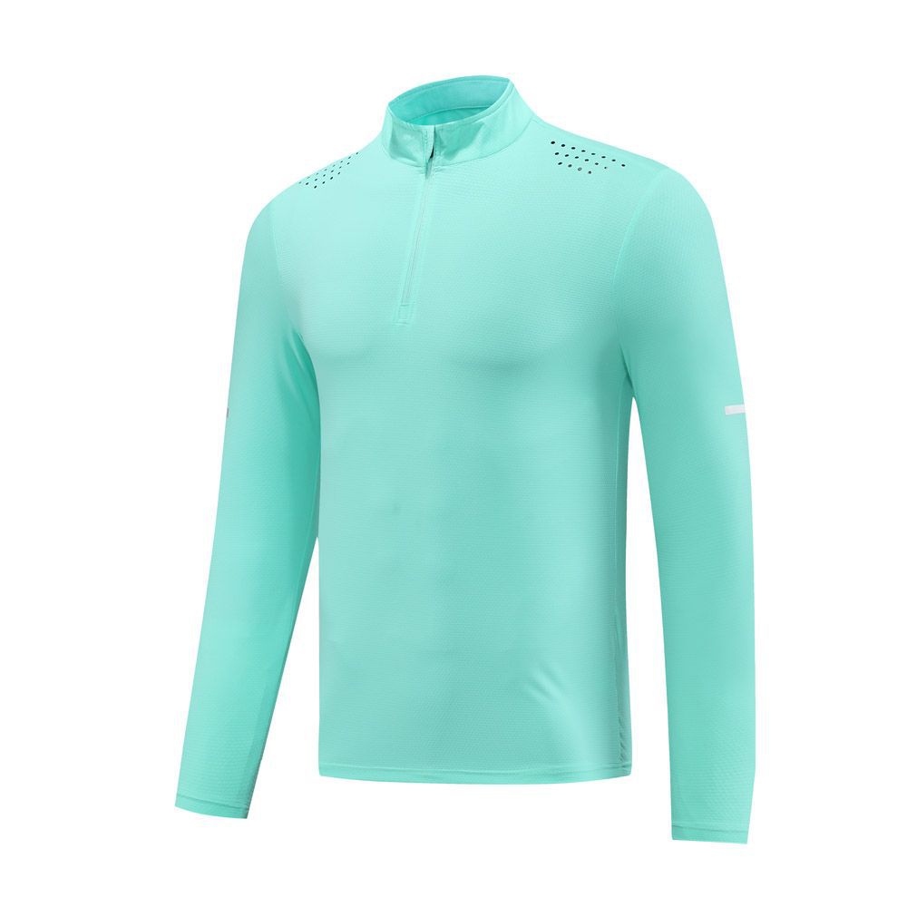 Autumn New Half-Zip Breathable Outdoor Leisure Sports Fitness Long-Sleeved Sports Quick-Drying Clothing Men's Long-Sleeved Tops