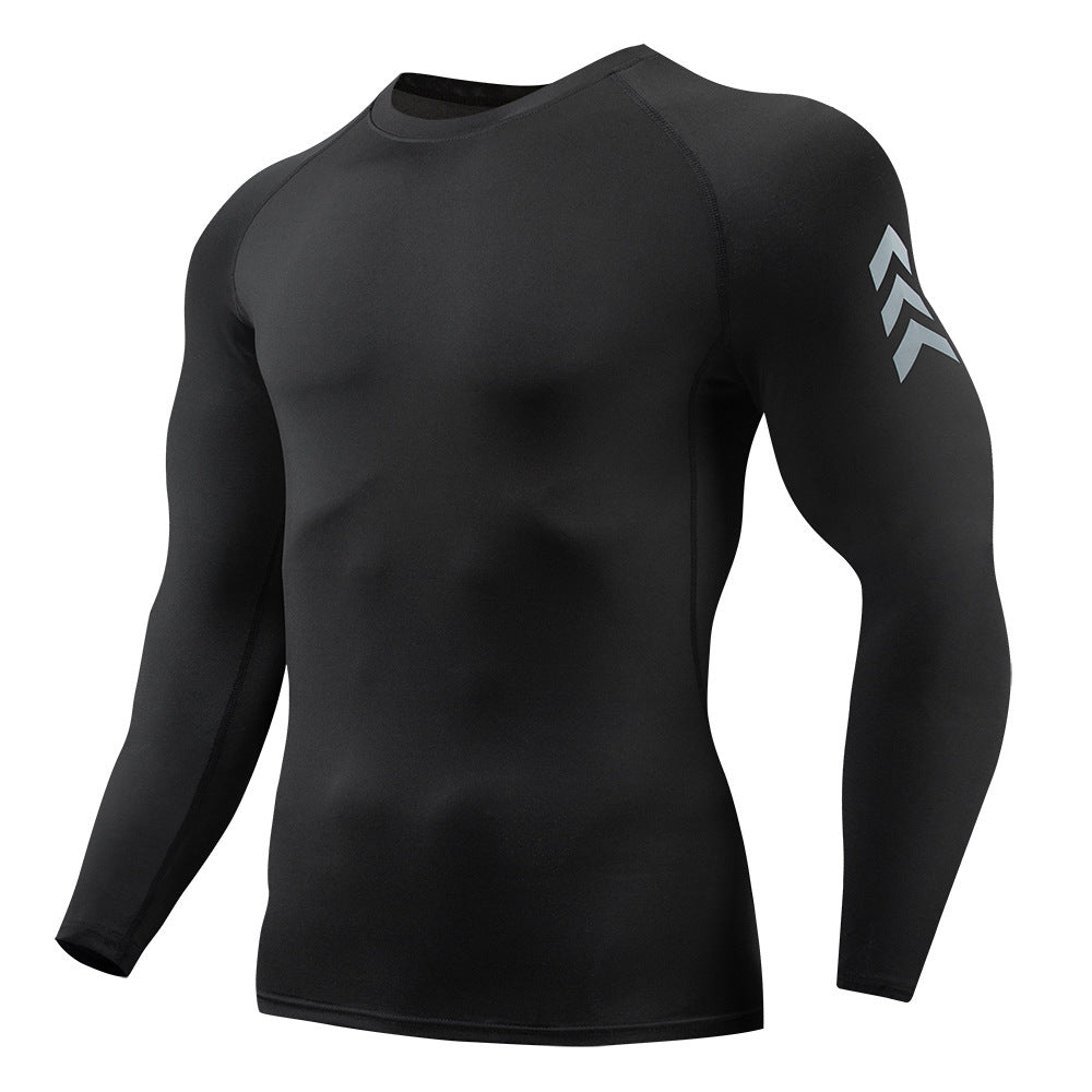 2025 new in stock quick-drying breathable outdoor running sports compression tight fitness training printed long sleeve top