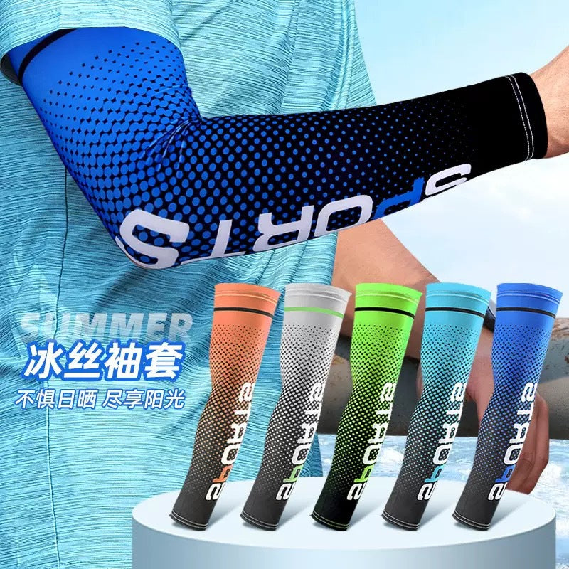 Sun Protection Ice Sleeve Set Cross-Border Ice Silk Sleeve Mask for Driving and Cycling European and American Style Men's Special Sun Protection for Construction Sites