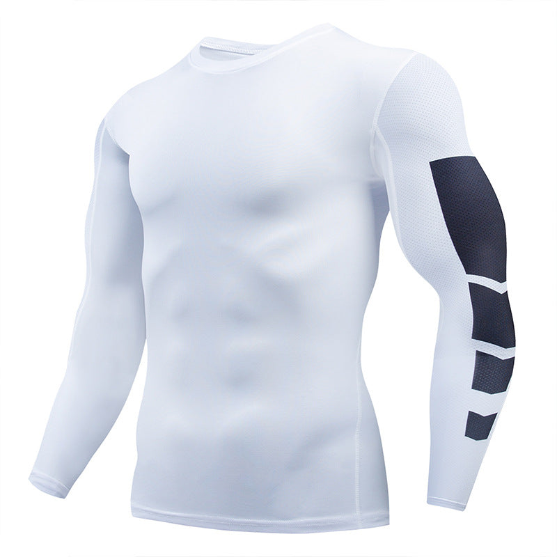 2025 new in stock quick-drying breathable outdoor running sports compression tight fitness training printed long sleeve top
