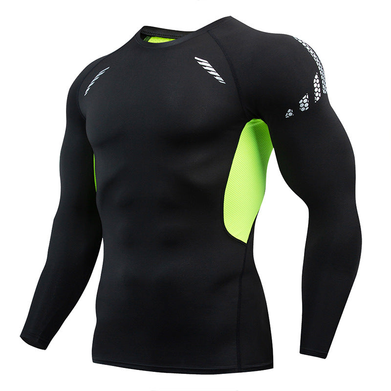 2025 new in stock quick-drying breathable outdoor running sports compression tight fitness training printed long sleeve top
