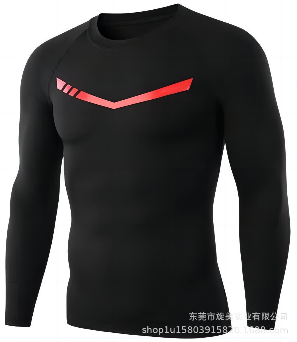 2025 new in stock quick-drying breathable outdoor running sports compression tight fitness training printed long sleeve top