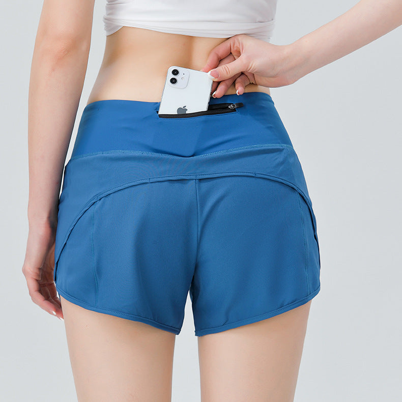 2025 New Sports Shorts Women's Fake Two-Piece Anti-Exposure Marathon Running Shorts Training Fitness Yoga Pants