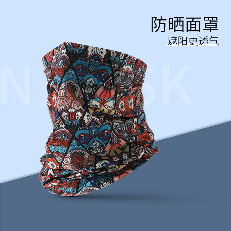 Summer Sunscreen Riding Headscarf Men's Breathable Sweat Absorbing Sports Magic Headscarf UV Protection Extended Arm Set