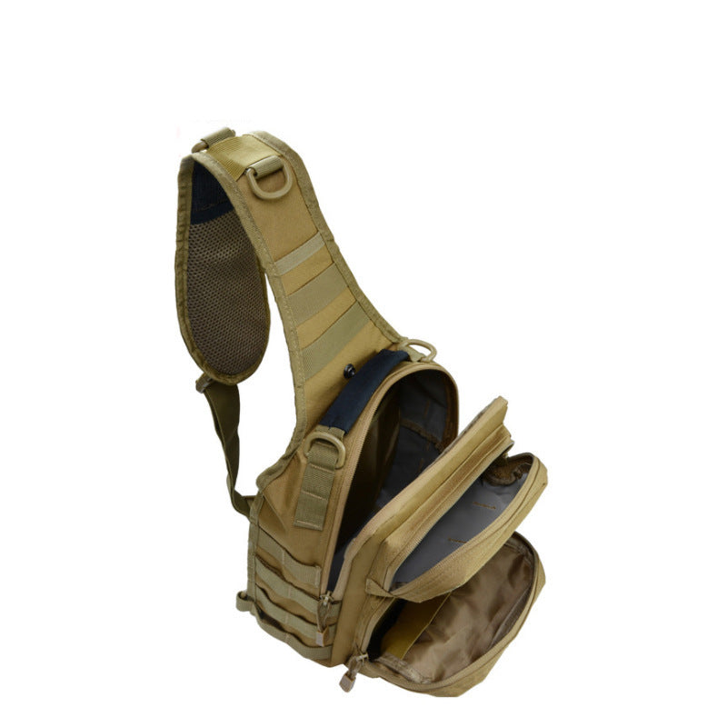 Military Fan Tactical Chest Bag Camouflage Shoulder Casual Satchel Hamburger Chest Bag Xiaotang Goose Bag Men's Outdoor Riding Chest Hanging Bag