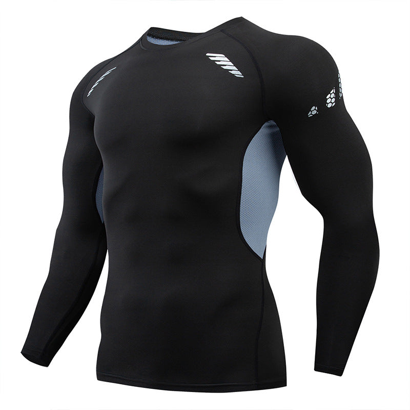 2025 new in stock quick-drying breathable outdoor running sports compression tight fitness training printed long sleeve top