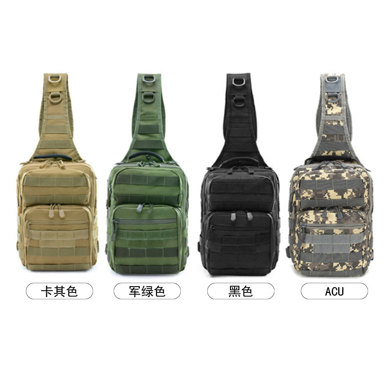 Military Fan Tactical Chest Bag Camouflage Shoulder Casual Satchel Hamburger Chest Bag Xiaotang Goose Bag Men's Outdoor Riding Chest Hanging Bag