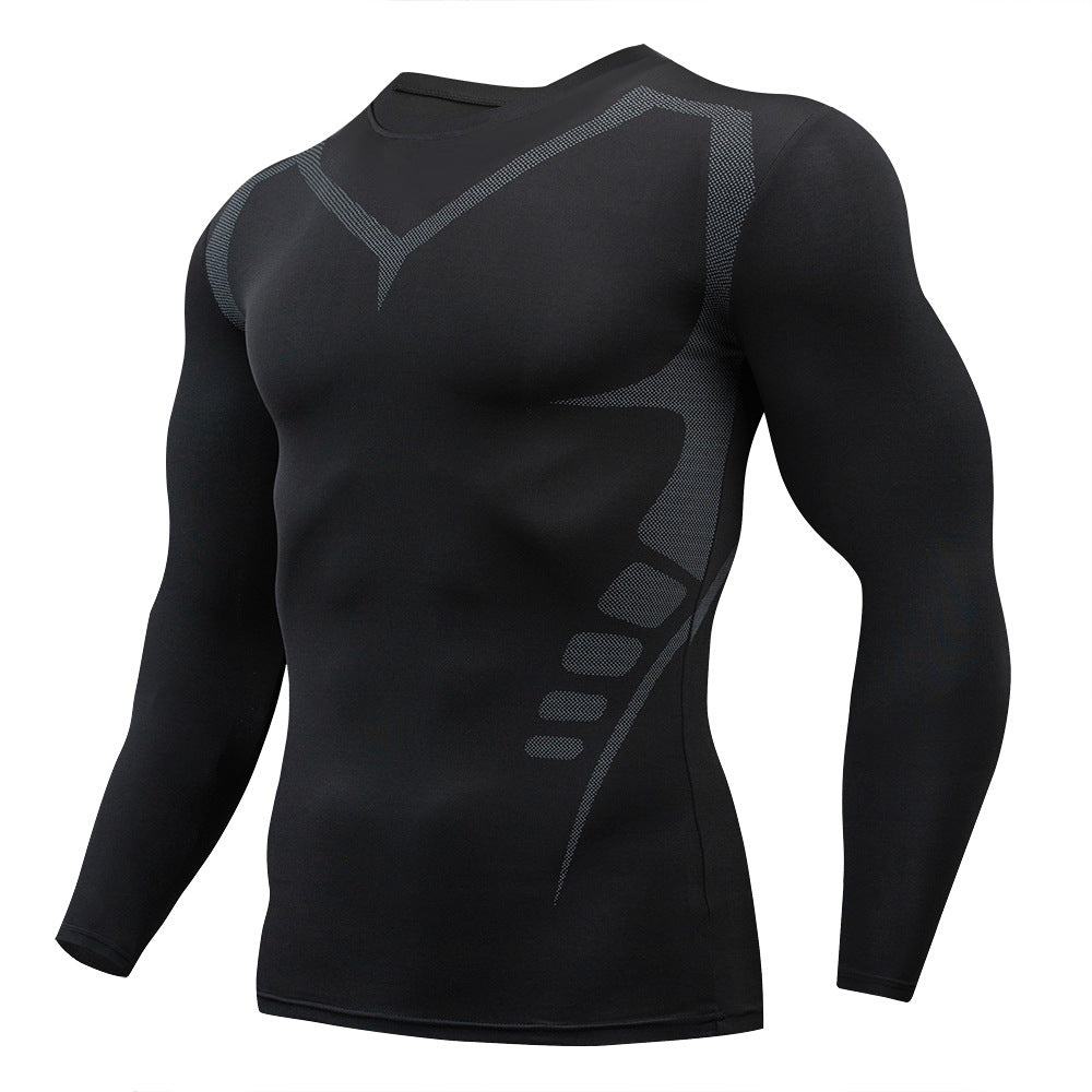 2025 new in stock quick-drying breathable outdoor running sports compression tight fitness training printed long sleeve top