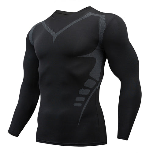 2025 new in stock quick-drying breathable outdoor running sports compression tight fitness training printed long sleeve top