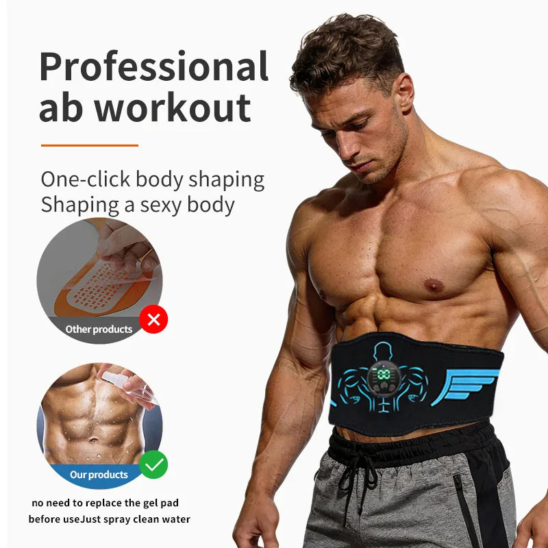 Smart Abs Trainer Muscle Toner Abdominal Toning Belt USB Recharge Body Arm Massge 10 Modes 30 Intensities Fitness Equipment