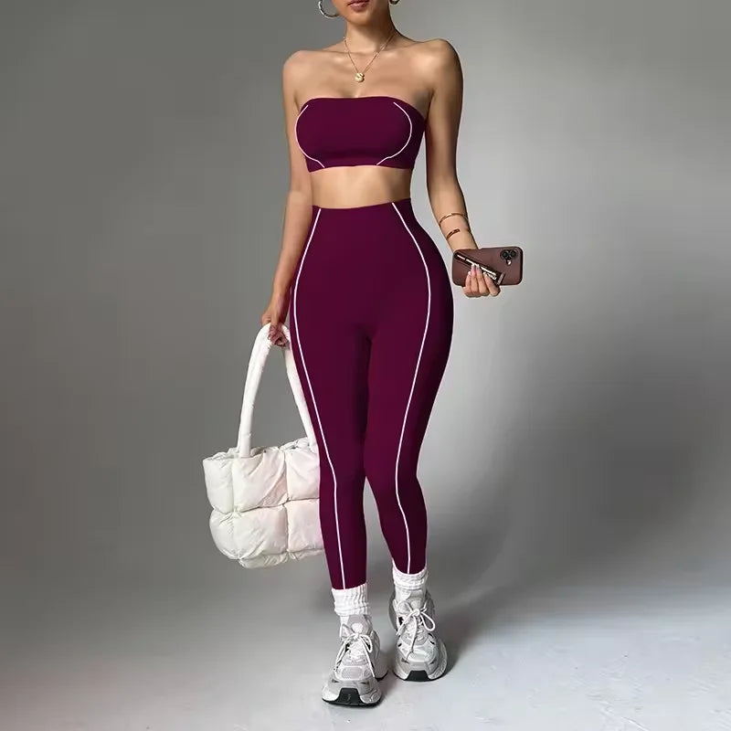 Customized Wholesale Plus Size 2 Piece Women Yoga Set Fitness Wear High Waist Leggings Seamless Pilates Active Stretch 100%