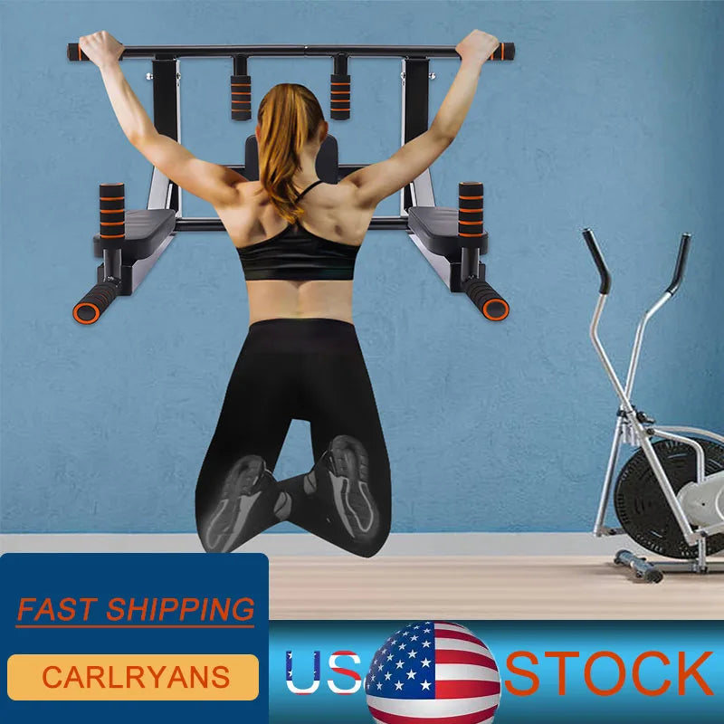 Bar Wall Mount Pull Up ,Multi Grip Pull Up Bar Pull Up Bar Dip Station Pull Up Bar Fitness Equipment for Home Gym Fitness, Black