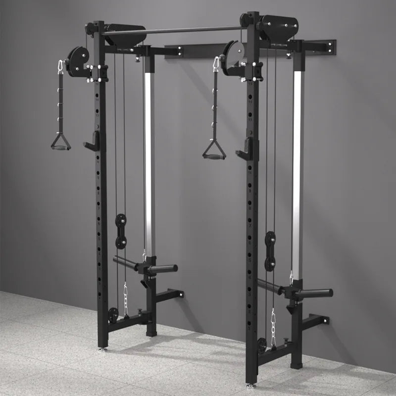 Foldable squat rack wall bird comprehensive trainer free bench press high pull-down Large Fitness Equipment Integrated