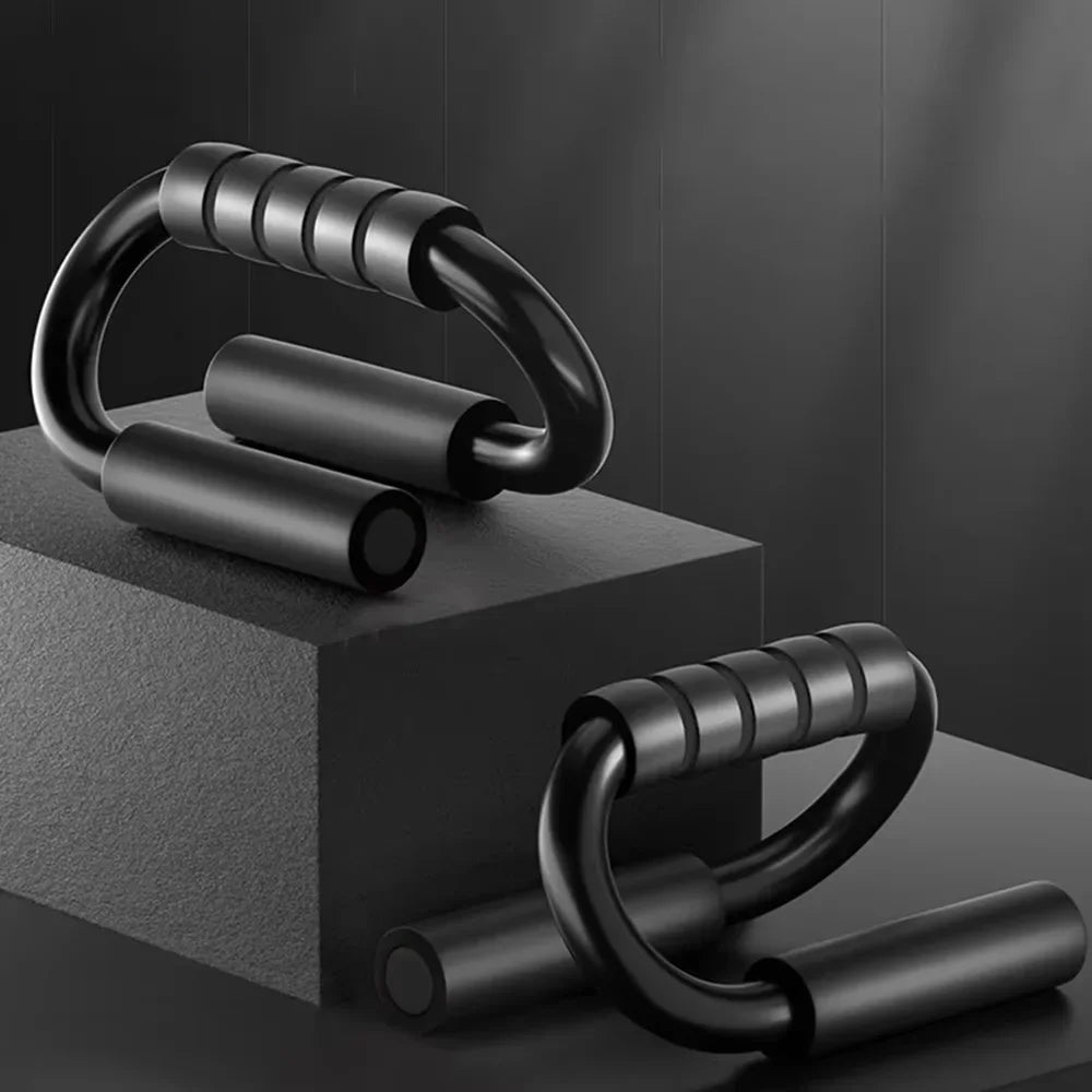 S Shaped Push Up Bars Anti-Slip Foam Handles Thickened Steel Pipe Sturdy Home Gym Chest Strength Training Fitness Equipment