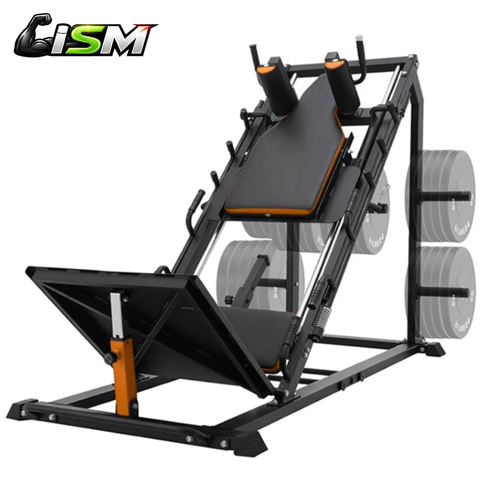 3-in-1 Leg Press Hack Squat Machine Ultra Quiet Pulley System Adjustable Home Gym Lower Body Strength Training Fitness Equipment