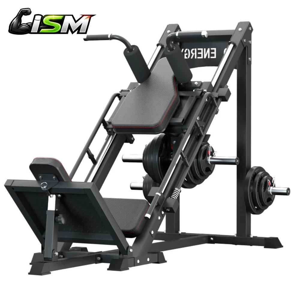3-in-1 Leg Press Hack Squat Machine Ultra Quiet Pulley System Adjustable Home Gym Lower Body Strength Training Fitness Equipment
