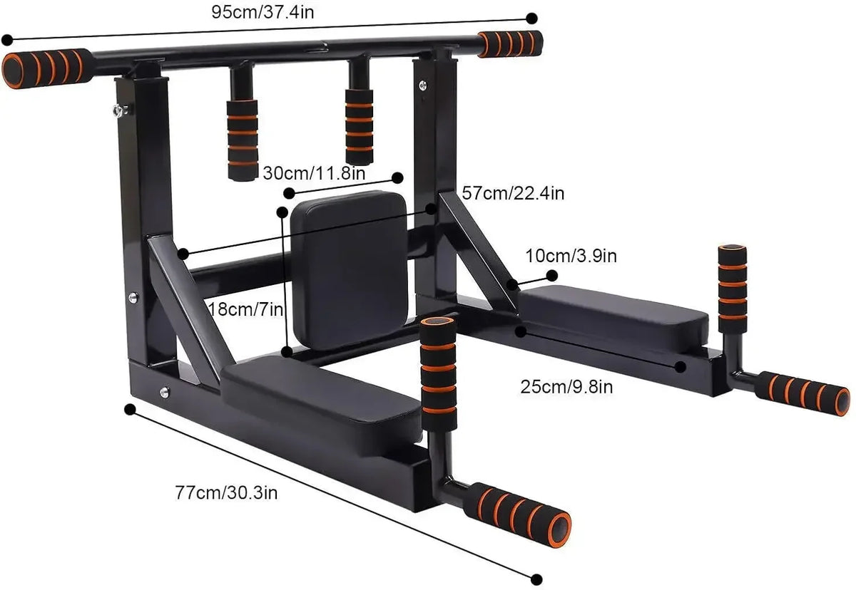 Bar Wall Mount Pull Up ,Multi Grip Pull Up Bar Pull Up Bar Dip Station Pull Up Bar Fitness Equipment for Home Gym Fitness, Black